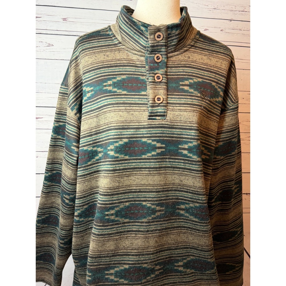 Ariat Wesley‎ BRINDLEWOOD SERAPE SWEATER Pullover Henley 2XL XXL 2X Western Mens